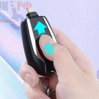 Аккумулятор powerbank мини, брелок внешний для ключей с разъемом Черный Type C, до 1400 mAh