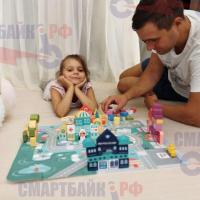 Конструктор деревянный "Городок" для детей, 120 деталей + деревянный сортер 24*23*15см
