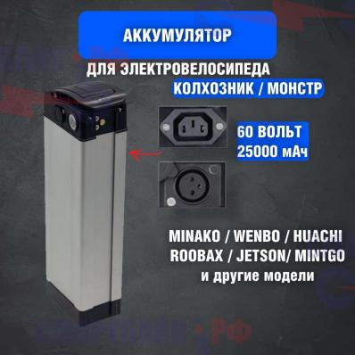 Зимний аккумулятор для электровелосипеда колхозник Monster, Minako, Jetson и других 60v 25ah