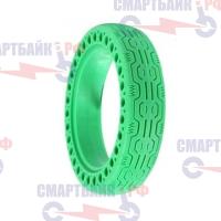 Покрышка плоская 8 1/2*2 литая зеленая для электросамоката серии M365