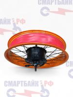 Мотор-колесо в сборе с диском (без покрышки) 20х4 электровелосипеда Kugoo V5, Kugoo V6
