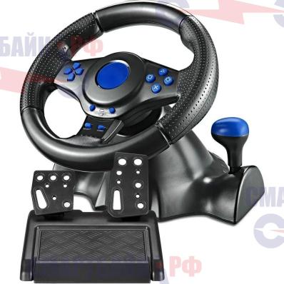 Игровой руль GT-V7 для компьютера, гоночный симулятор вождения с педалями и рулём, мультиплатформенный